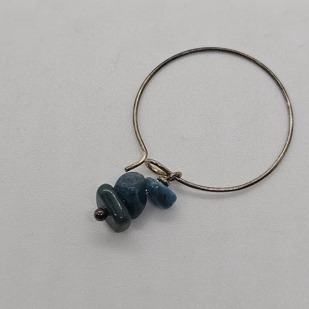 set of five wine charms with multicolor stone beads